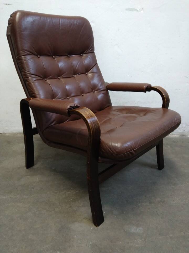 Mid Century Leather Armchair