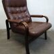 Fauteuil en cuir du milieu du siècle