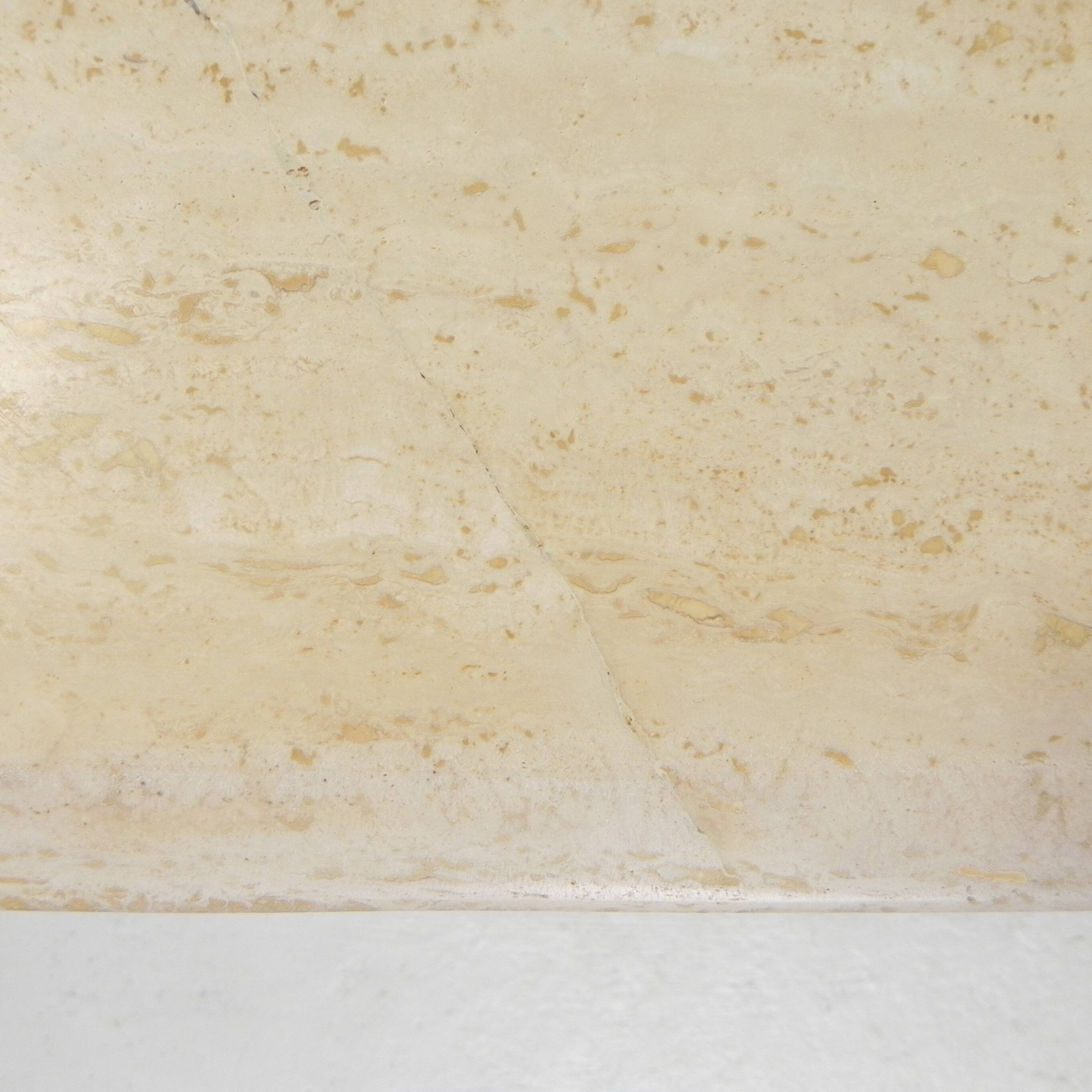 Mid-Century travertine coffee table with an oval top, 1970s.