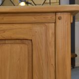 Large 4-door elm sideboard circa 1980s
