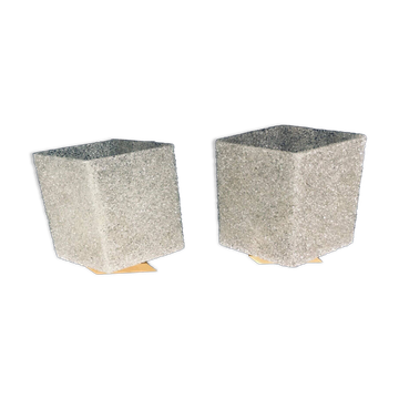 French flush-mounted wall lamp set, 1960s, set of 2