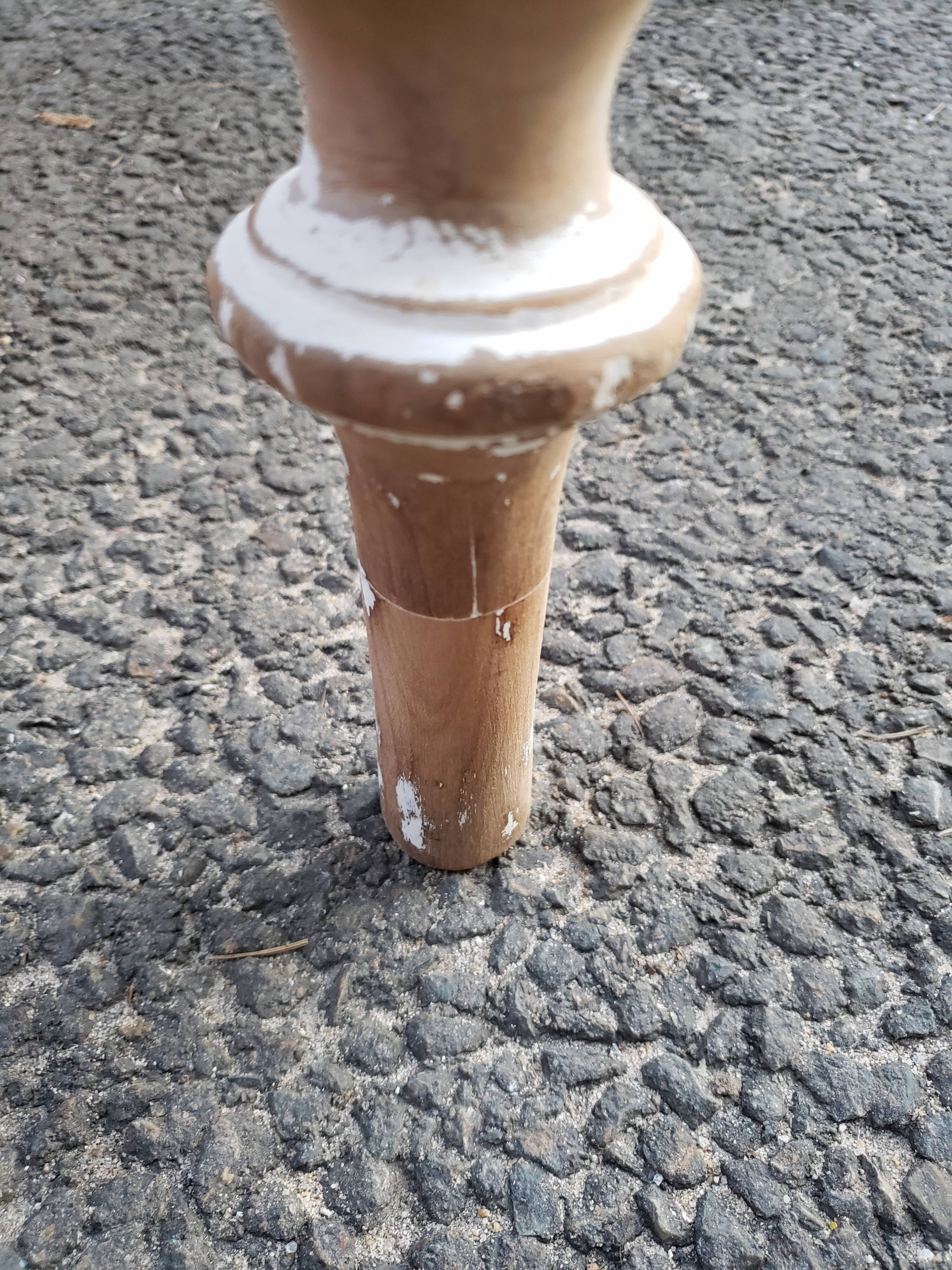 Old patina farm table turned feet
