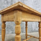 Antique pine table, folding and rotating