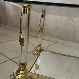 Hollywood Regency Glass Coffee Table