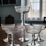 6 Crystal champagne glasses