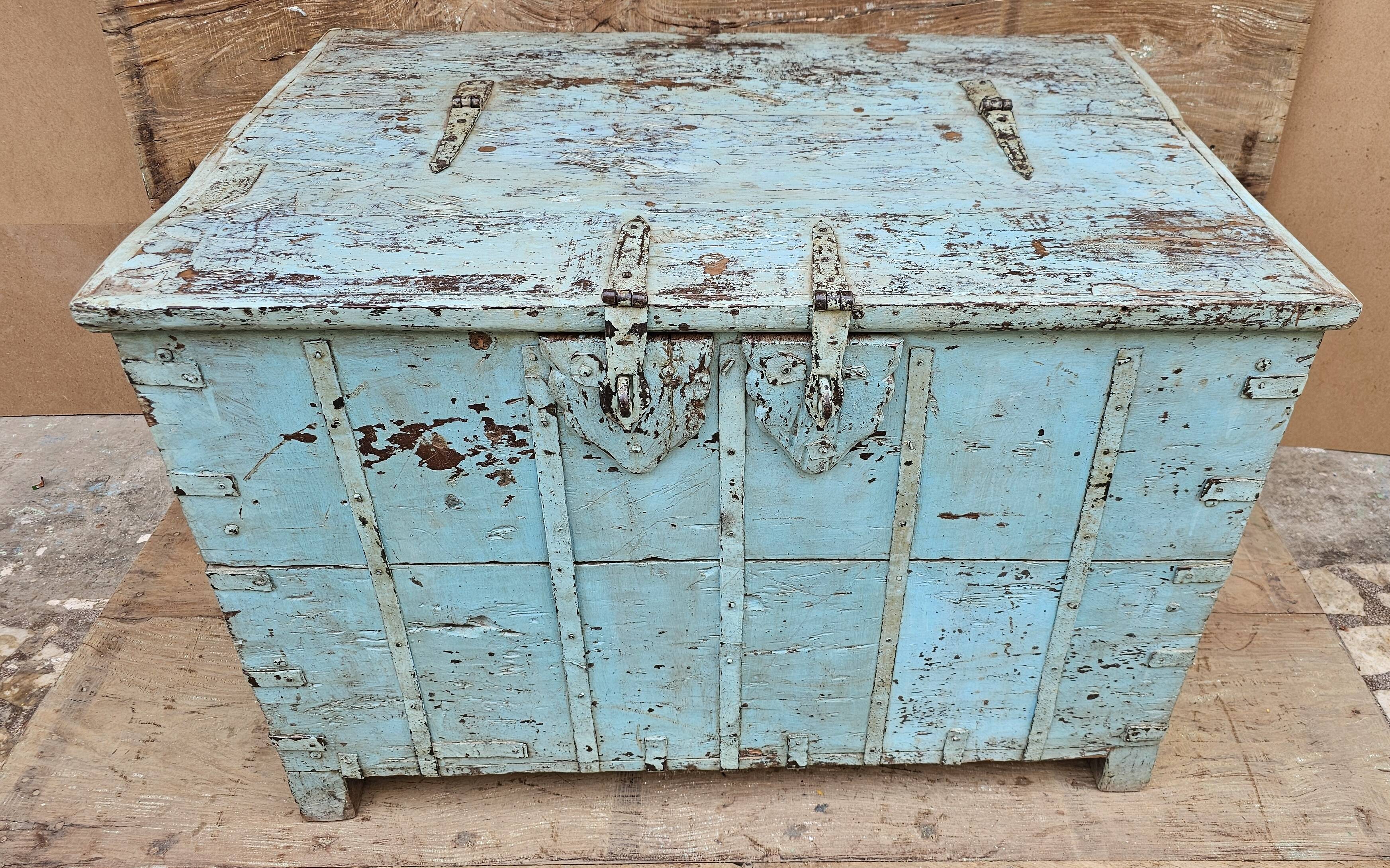 Antique Burmese teak dowry chest