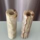 Vintage Alabaster Bud Vases / Candlesticks – Pair – Italian Stone – 20 cm