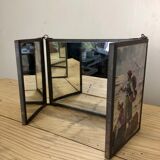 Barber mirror triptych 1900 43x15cm