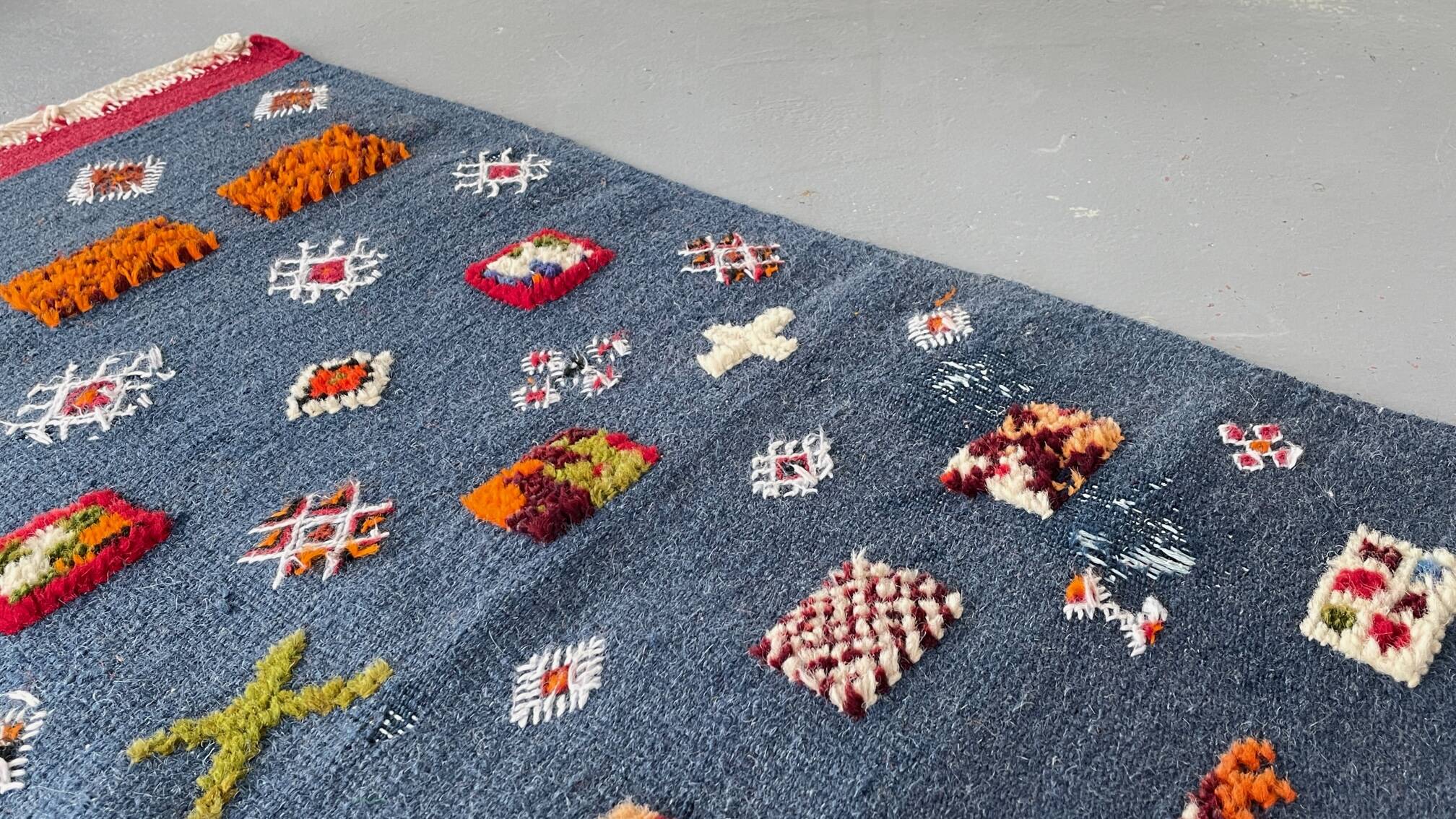 Berber Kilim Hallway Rug VINTAGE Velvet Patterns