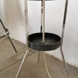 Floor lamp seventies totem, chrome and suede