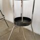 Lampadaire seventies totem, chrome et daim