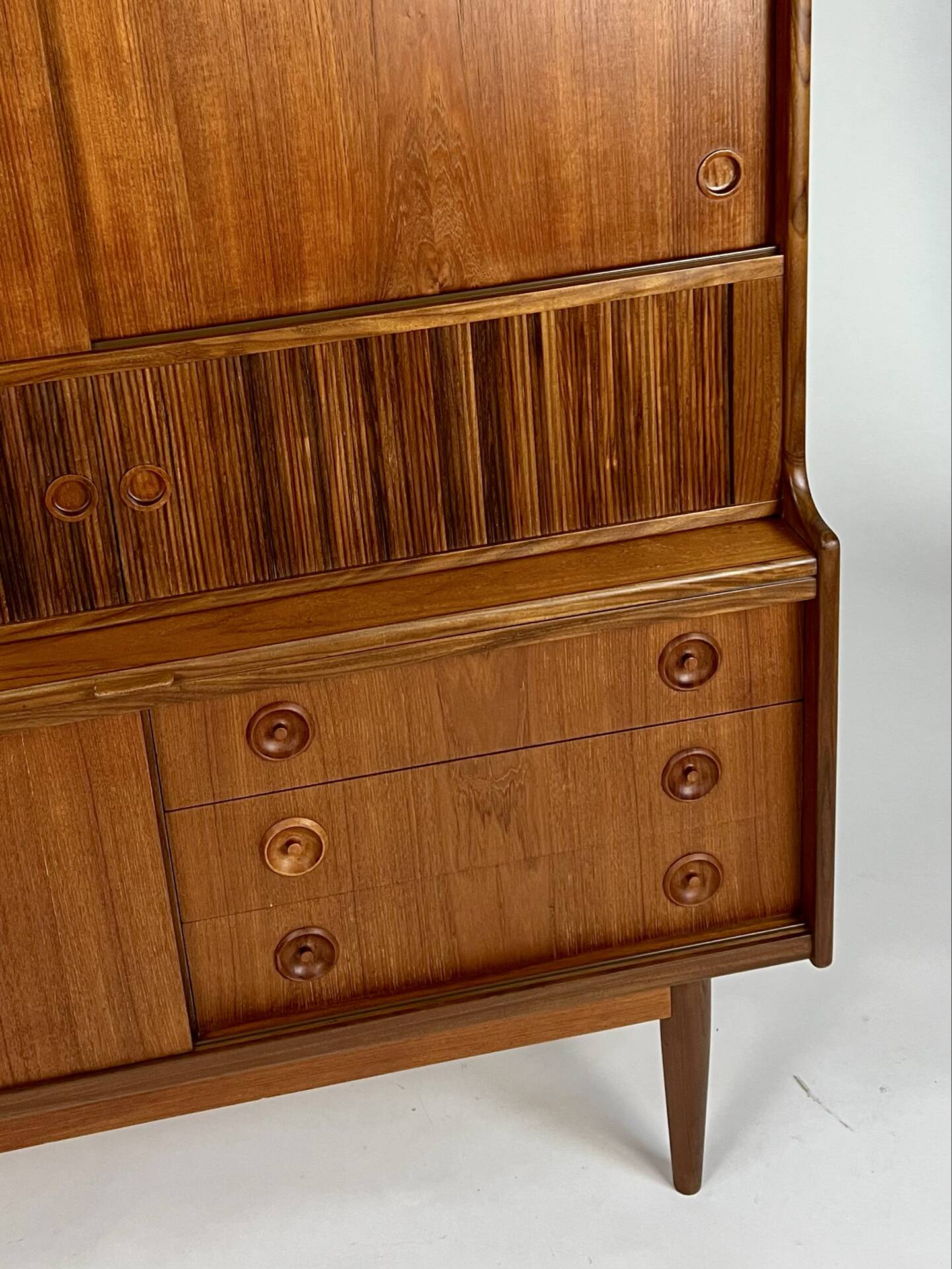 Danish teak highboard cabinet by Johannes Andersen 1960s