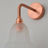 Frosted glass wall light and copper support
