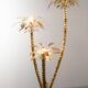 Exquisite Italian Golden Palm Tree Floor Lamp with 3 Sparkling Branches 70s