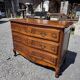 Curved commode in Louis XV style made of cherry wood.