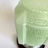 Painted glass lamp, fabric cable