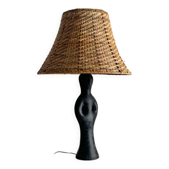 Vintage black marble anthropomorphic lamp