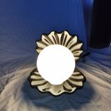 Ceramic shell lamp with opaline pearl, Saint-Jacques, France, 1980