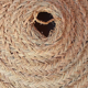 Parasol pendant lamp in braided natural fiber doum straw