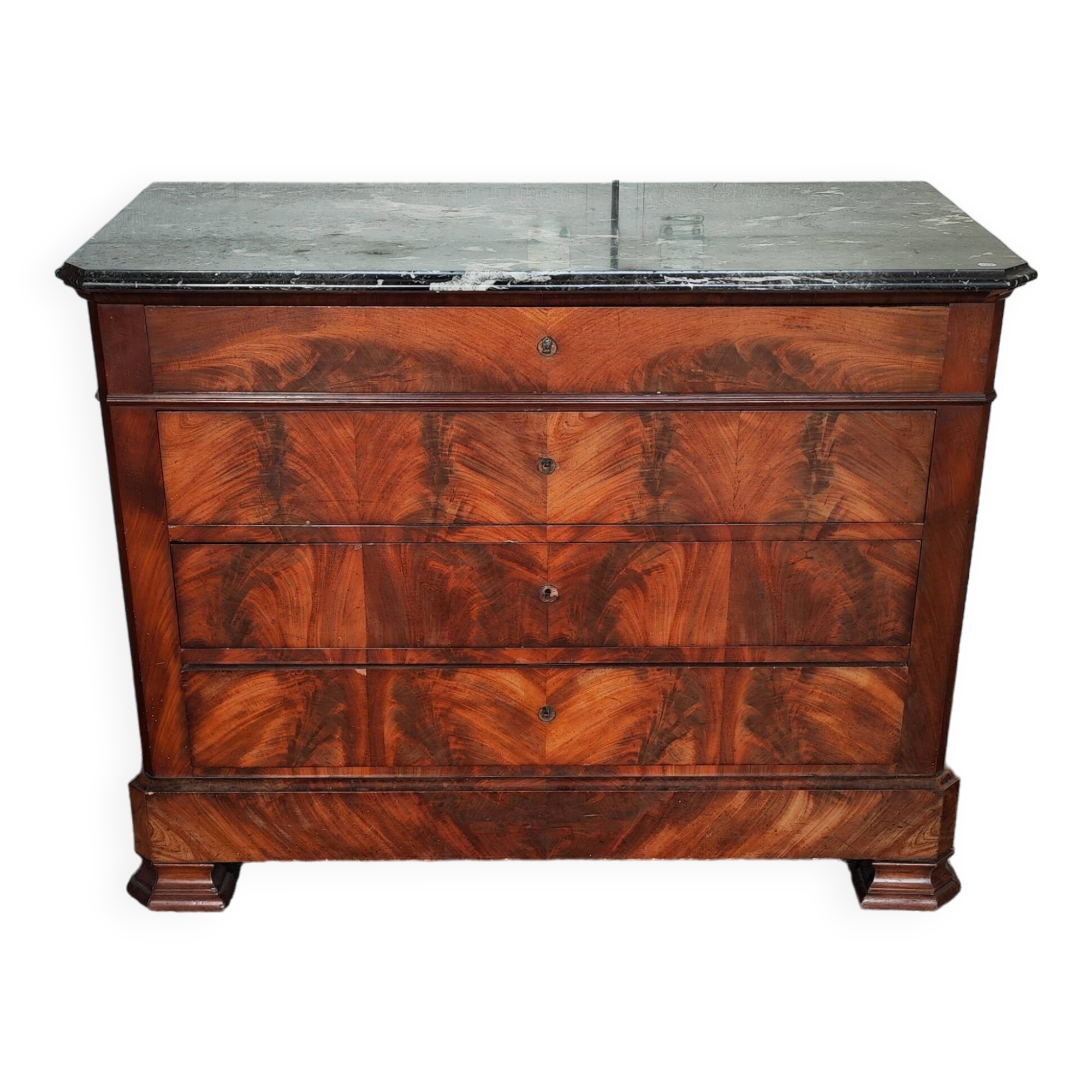 Old Louis Philippe style four-drawer chest of drawers