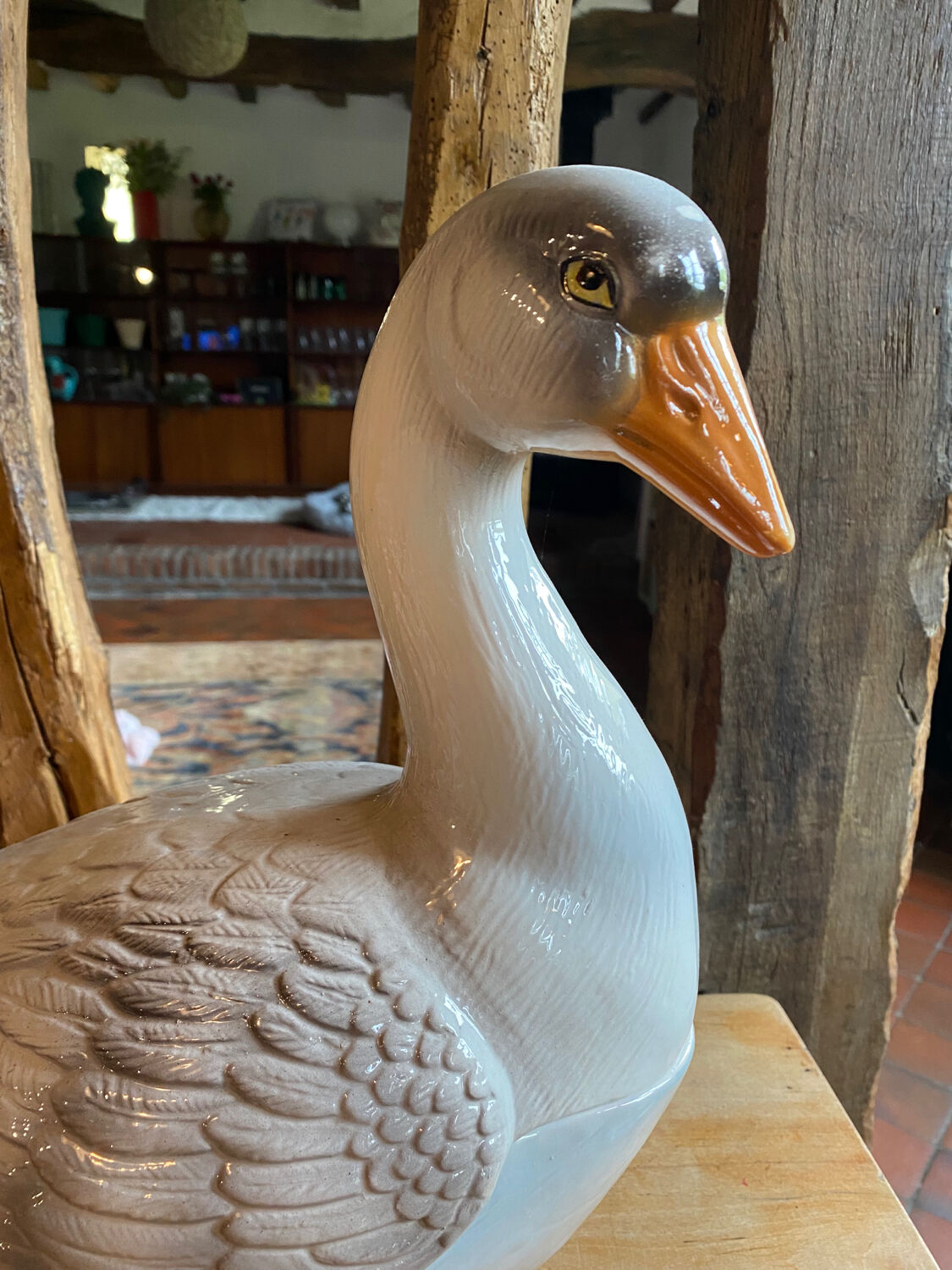 Old soup tureen in the shape of a goose