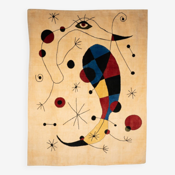 Tapisserie, inspiré par Joan Miro. Travail contemporain