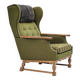 1970s, Danish highback armchair, wool, oak