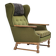 1970s, Danish highback armchair, wool, oak