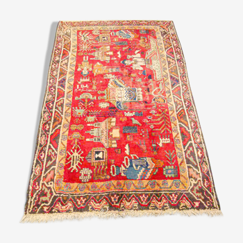 Hamadan vintage Oriental carpet 198 x 130 cm