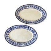 Duo of oval flat terre de fer u&c sarreguemines model "syrah" late nineteenth
