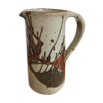 Enamelled stoneware pitcher