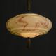 Art Deco Pendant Light with Twisted Stem, Marbled Effect, Metal and Brass - 1930s
