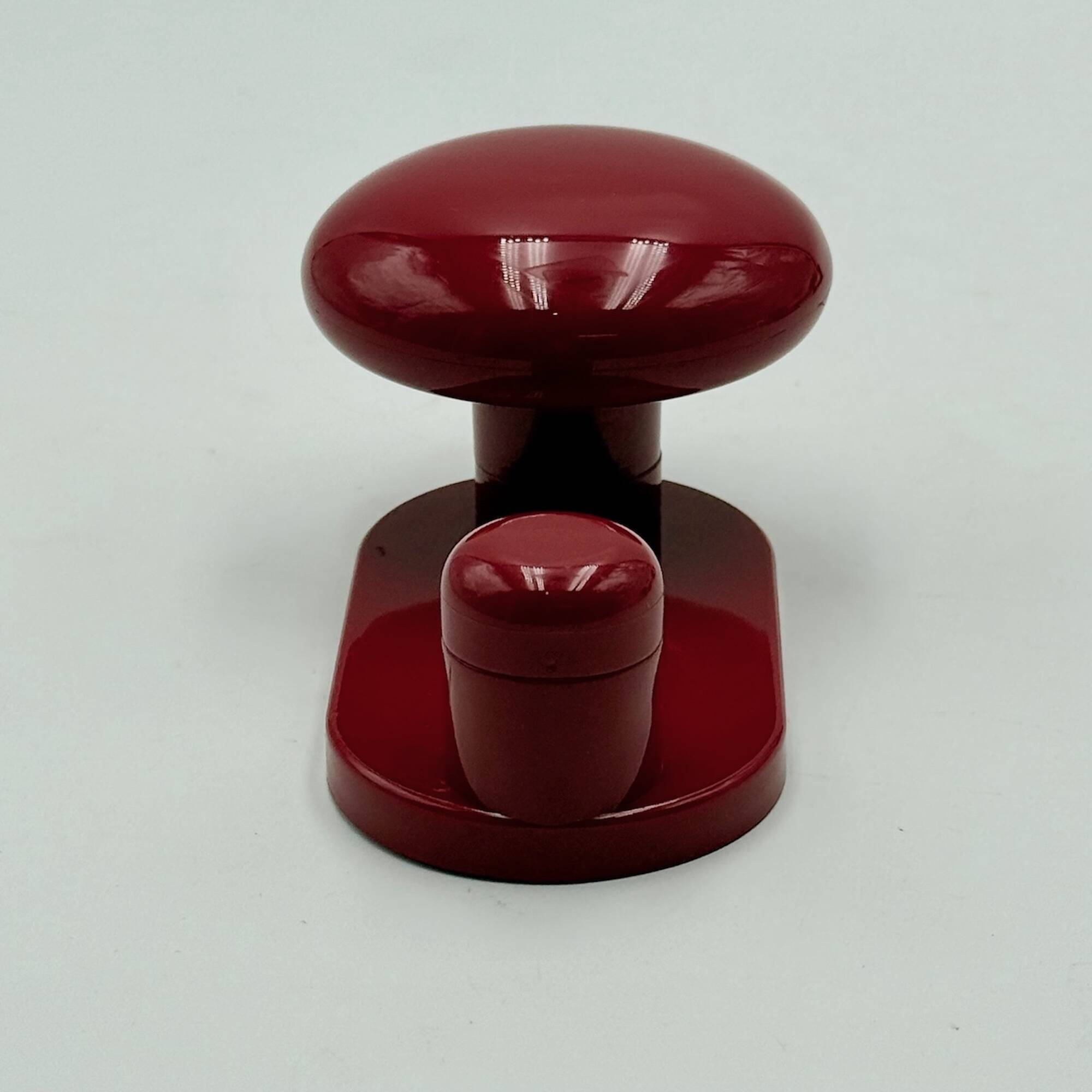 Vintage Modernist Wall Hooks in Burgundy Red by Carlo Bartoli, 1970s Con&Co