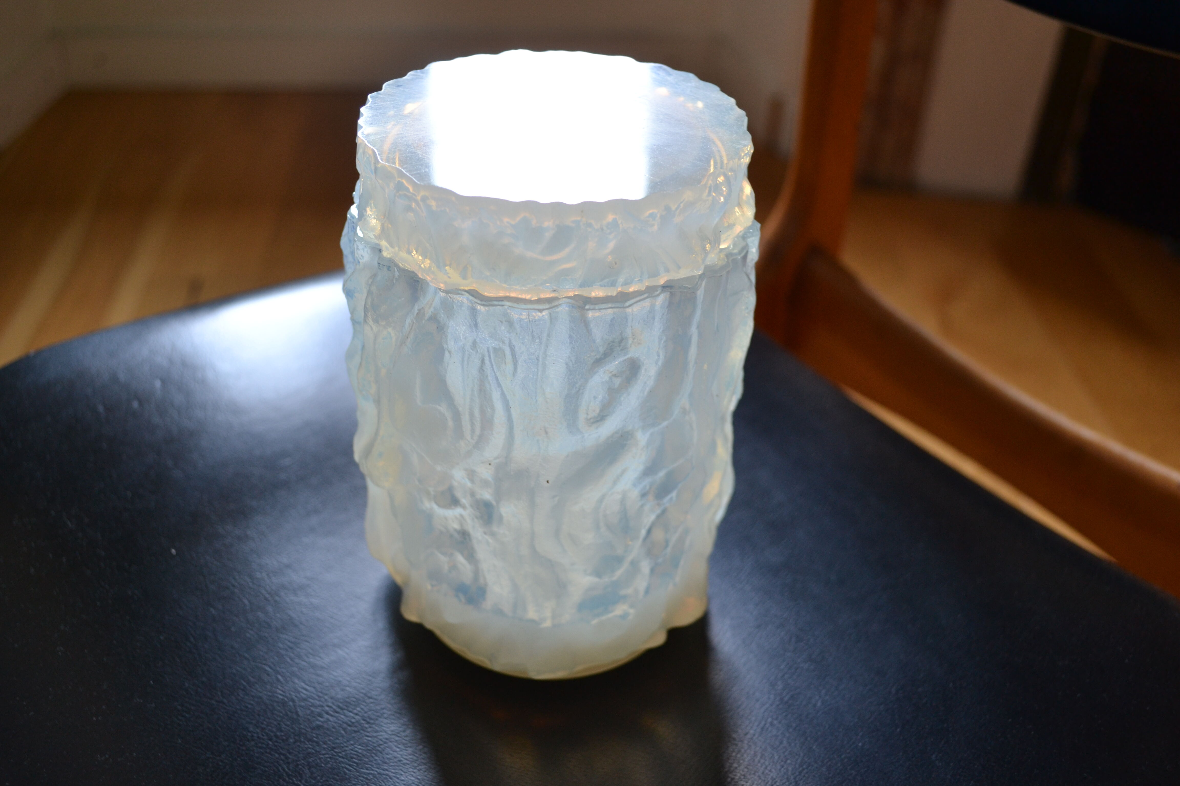 3 opalescent glass jars 60's geoffrey baxter