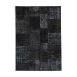 Handwoven anatolian contemporary 172 cm x 243 cm black patchwork carpet