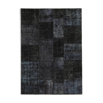 Handwoven anatolian contemporary 172 cm x 243 cm black patchwork carpet
