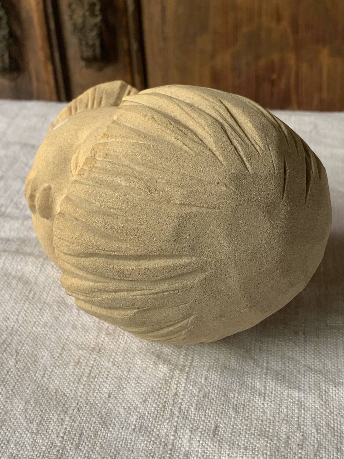 Stone bust of a little girl