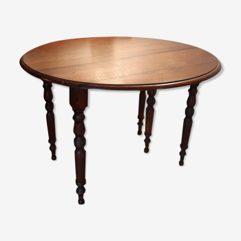 Table Louis Phillipe round 110cm, expandable 3m, folding shutters
