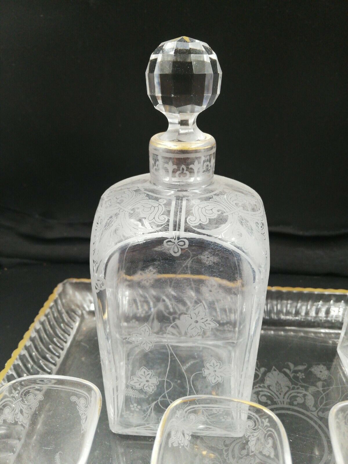 Service a crystal liqueur decorated late XIX