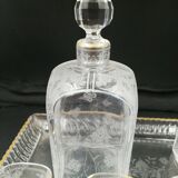 Service a liqueur en cristal décoré fin XIX