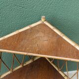 Rattan corner shelf