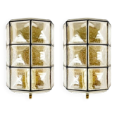 Pair of Mid-Century Bubble Glass Wall Lights/Sconces from Limburg, Germany, 1960s