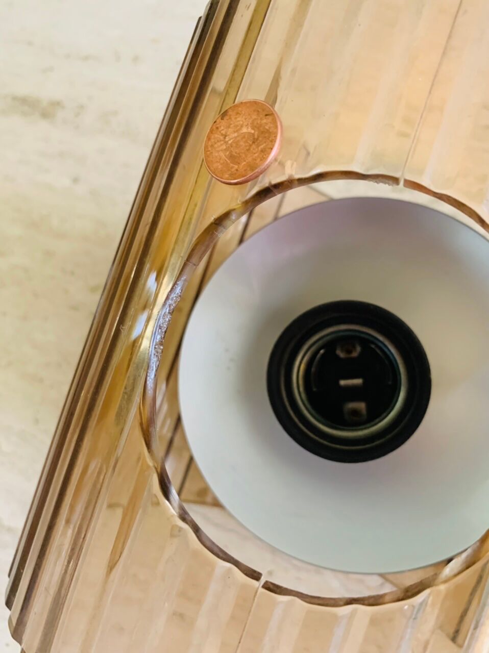 Set of 3 vintage wall lamps in smoked plexiglass, circa 1970's