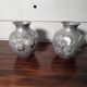 Pair of Art Deco vases in aluminium Signed