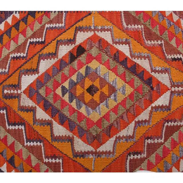 1970s Vintage Turkish Hand-Knotted Wool Cotton Red Runner Rug 90x290