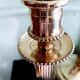 Pair of brass chandeliers Le Cellier Villedieu vintage