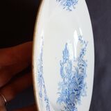 Hollow plate in earthenware decorated with flowers
