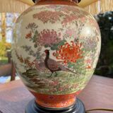 Decorated earthenware lamp