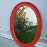 Orange oval mirror 1970 seventie