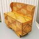 Chest bench, rattan marquetry, vintage 60's